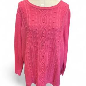 Pink cable knit sweater size